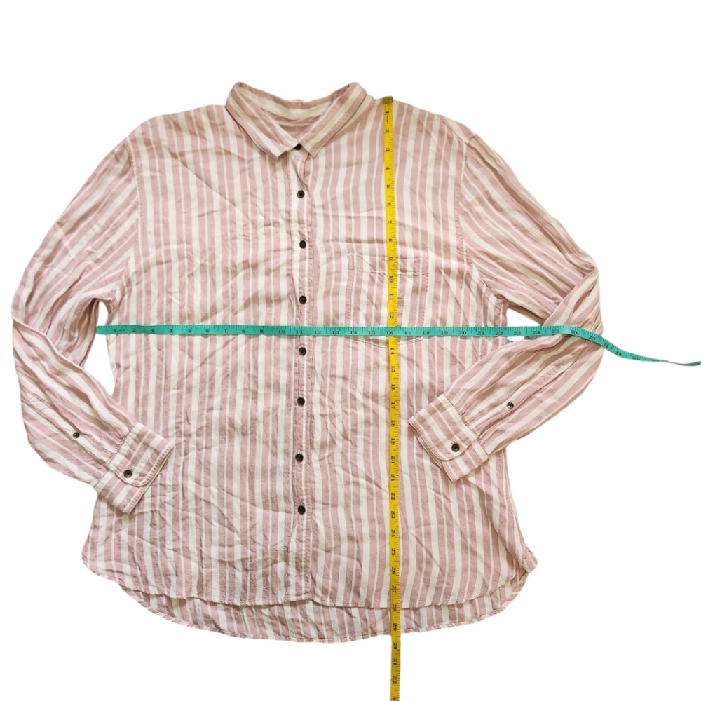 Jack's Girlfriend Vertical Stripe Button Shirt Xl - image 4
